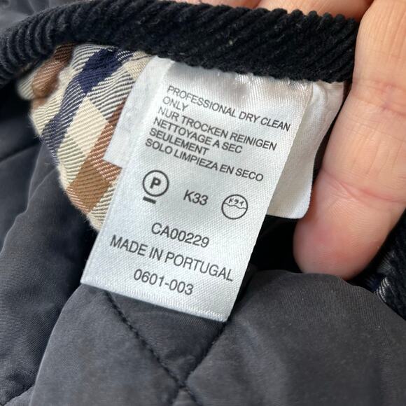 Aquascutum womens black silk quilted jacket size Medium equestrian chore - Picture 4 of 7